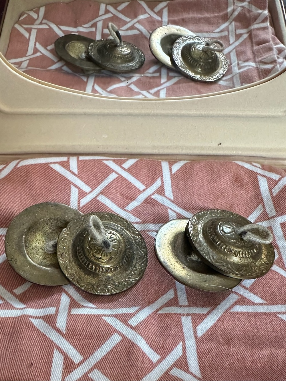 Brass Hand Cymbals in Gold Tone - Decorative Accent Pair